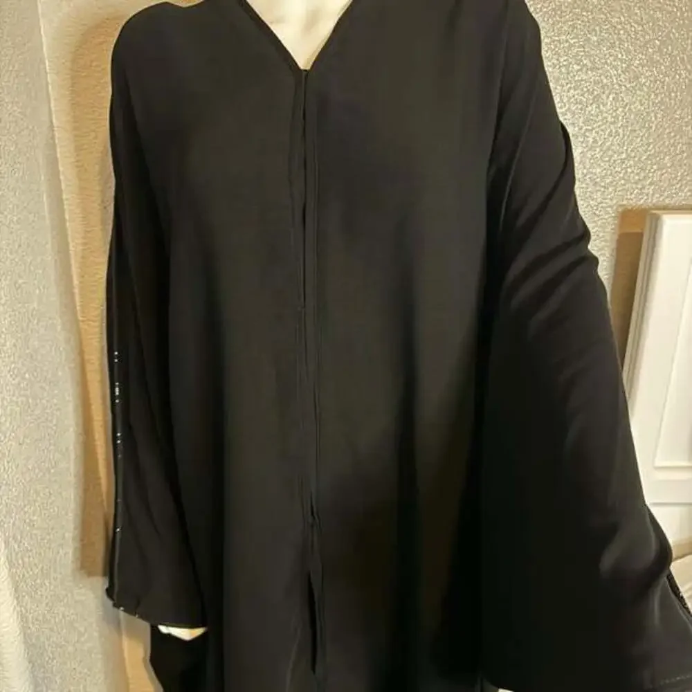 Black Abaya with Beadwork Comes with hijab and niqab